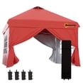 thumbnail image 1 of Outsunny 10' x 10' Pop Up Canopy Tent, Instant Sun Shelter, Red, 1 of 10