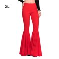 thumbnail image 3 of Decodeary Pantalon Confortable Taille Haute Léger Extensible Taille Haute Cloche Fond Rouge XL 1Set, 3 of 6