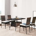thumbnail image 3 of Gymax Ensemble de Salle à Manger de Patio en Rotin 5 Pcs Table et Chaises Ensemble de Meubles d'Extérieur avec Coussin, 3 of 10