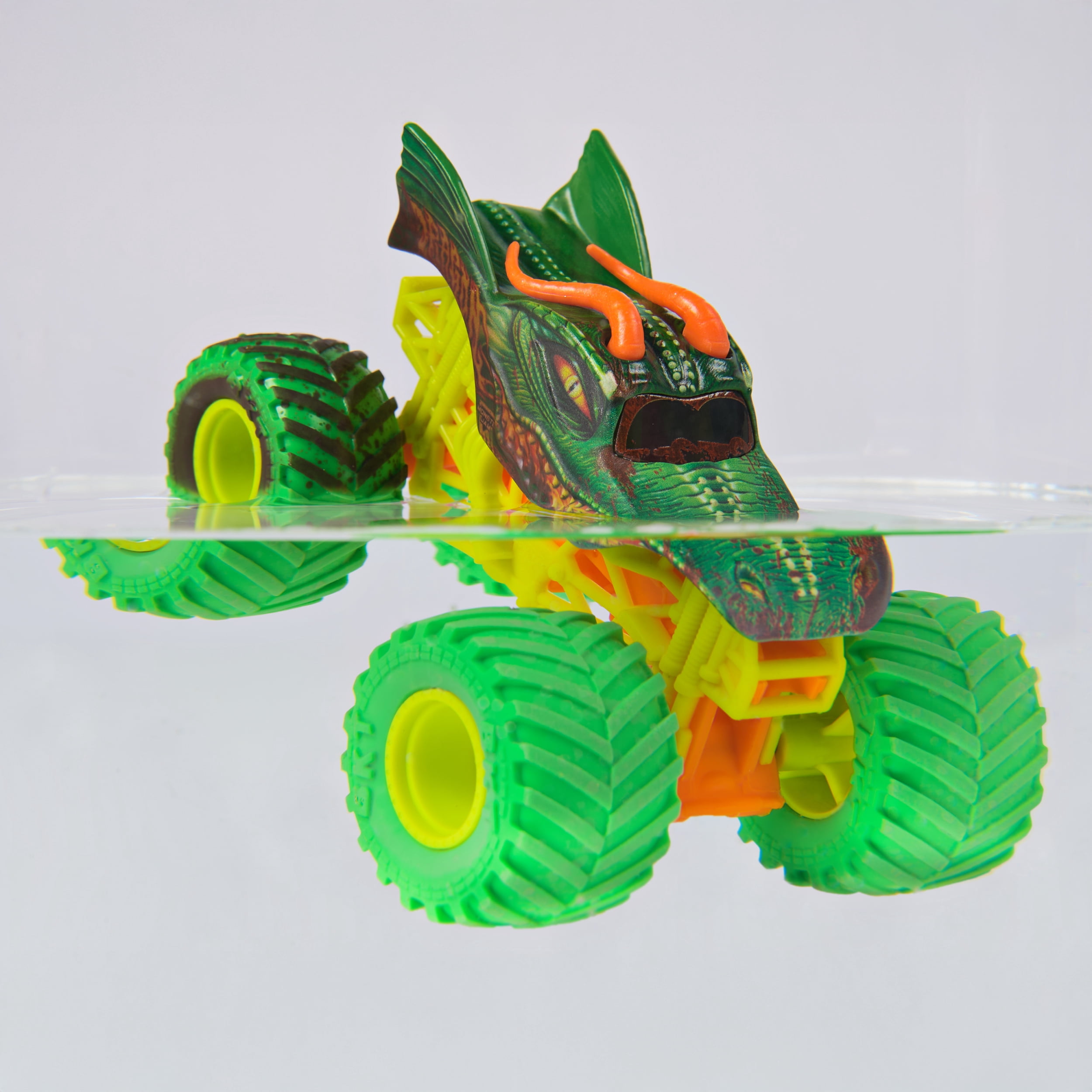 Monster Jam Mud Blasters, Monster truck Monster Jam Dragon qui change de couleur, véhicule en métal moulé à l'échelle 1:64, jouets pour garçons et filles à partir de 3 ans
