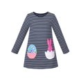 thumbnail image 1 of Robe Fille Easter Bunny Craquelée Oeuf Bleu Marine Blanc à Rayures Pompon 6 Ans, 1 of 1