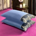 thumbnail image 2 of Sentmoon Throw Pillow Covers Decorative Pillow Covers Solid Color Luxurius Pillowcase Set 2-Piece Lace Cutis-Friendly Skidproof Pillowcases European Embroidered Pillow Covers, 2 of 7