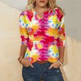 thumbnail image 2 of Birdeem Blouse Mode Femme Manches Trois-Quarts Col en V Imprimé de Pâques Ample, 2 of 5