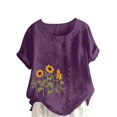 thumbnail image 2 of zanvin Haut pour Femmes, T-Shirt d'Été Surdimensionné Décontracté à Col Rond et Manches Courtes avec Imprimé Floral, Coupe Ample, 2 of 5