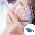 thumbnail image 2 of thinsony Female Silver Ring Portable Zircon Rhinestone Rings Girlfriends Bridal Ornaments Jewellery Accessory Wedding Engagement Blue Size 11, 2 of 8