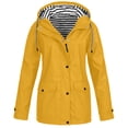 thumbnail image 2 of Kcodviy Manteau de Pluie pour Femme Imperméable Manteau Uni Coupe-Vent à Capuche Manteau d'Extérieur Manteau de Course Manteau pour Femme Grande Taille, 2 of 6