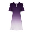 thumbnail image 3 of Birdeem Women Casual Slimming Draw Back Printed Short Sleeves Cold Shoulder Dress, 3 of 5