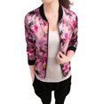 thumbnail image 1 of INSPIRE CHIC Women's Bomber Jacket Slim Fit Lightweight Zip Up Jacket Fuchsia M, 1 of 8
