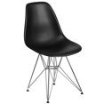 thumbnail image 1 of Chaise en plastique noir de la série Elon avec base chromée, 1 of 9