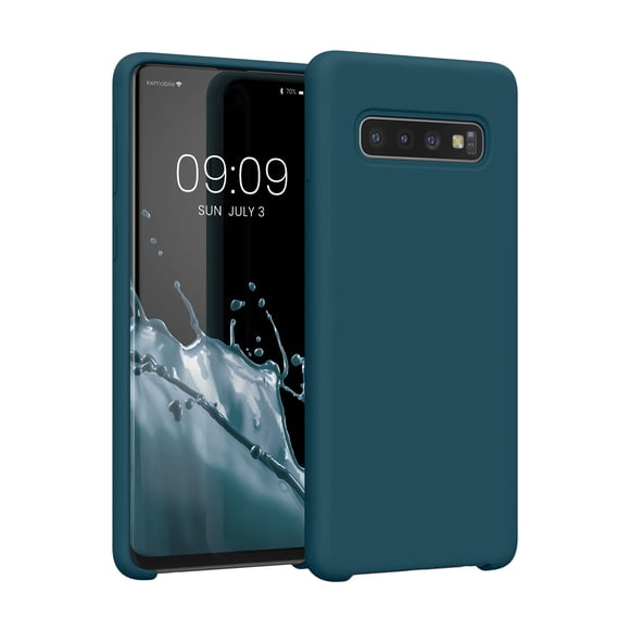 kwmobile Étui Compatible avec Samsung Galaxy S10 - Étui en Silicone TPU avec Finition Douce - Bleu Sarcelle Mat