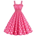 thumbnail image 1 of Ketyyh-chn99 Robes de Printemps pour Femmes 2024 Robe Élégante pour Femme Robe d'Été Manche à Volants Ample Fluide Plissée Robe Mini Rose Vif,2TG, 1 of 4