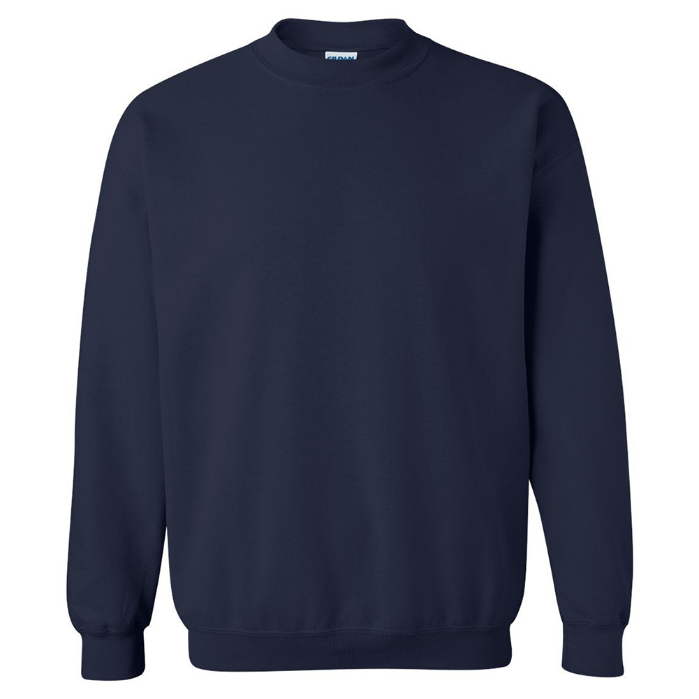 Gildan 1800 Lg Slv Mélange Épais Col Rond Chandail Molletonné pour Homme Bleu Marine TG