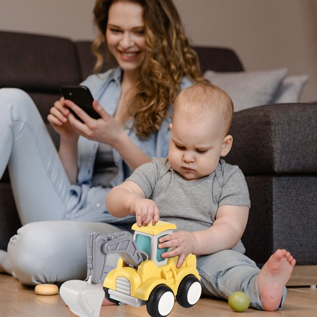 pitrice Cartoon Push-type Engineering Construction Vehicles Toy Decoration Farm Cars Model Early Educational Boys Children Baby Gift Drilling Machine No.03 1 Pc