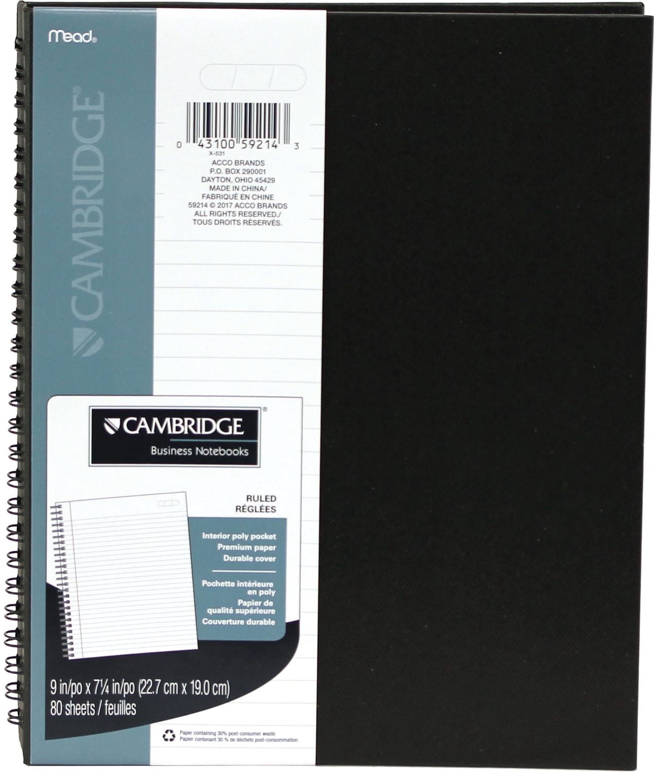 Cambridge Hardcover Business Notebook Medium