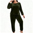thumbnail image 4 of Ounisa Women Plus Size Pajama Set, Long Sleeve Button-Down Soft Comfy Two-Piece Sleepwear Lounge Set, 4 of 5