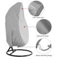 thumbnail image 5 of Outdoor Furniture Cover - Garden Rattan Wicker Waterproof Hanging Chair Furniture Cover - Egg Protective Cover Chair - 210D Oxford Polyester PVC Cover - Gray, 5 of 5