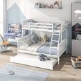 thumbnail image 2 of Costway Twin Over Full Bunk Bed with Trundle Ladder Safety Guardrails 3-in-1 Beds White, 2 of 10