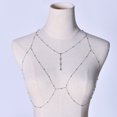 thumbnail image 3 of LYMAYTER Bralette Chain Bra Chain - AdjUS-CYYLtable, Golden/Silver, Inlaid Tassel, Club Accessory, 3 of 7