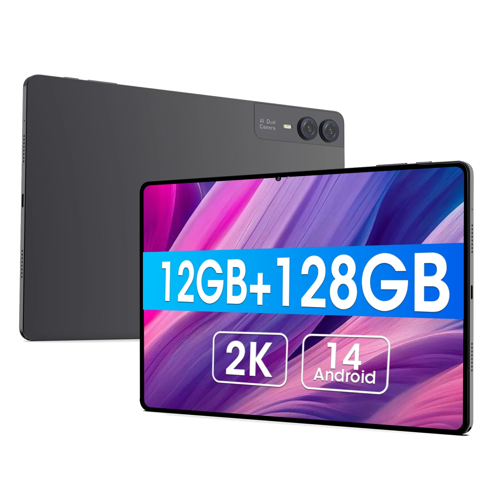 Refurbished Cwowdefu Android 14 10.95" 12GB Bluetooth Tablet (Gray)