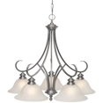 thumbnail image 1 of Beaumont Lane 5 Light Marbled Glass Nook Chandelier in Pewter, 1 of 2