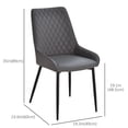 thumbnail image 3 of HOMCOM Dining Chairs Set of 2, PU Leather Kitchen Chairs with Metal Legs, 3 of 10