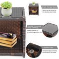 thumbnail image 4 of Gymax 3PCS Rattan Patio Conversation Furniture Set Yard Outdoor w/ Grey Cushions, 4 of 9
