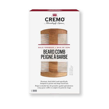 Cremo Dual-Sided Beard Comb | Static Free | Won't Pull Or Snag Facial Hair | 100% Sandalwood