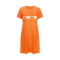 thumbnail image 5 of Chemises de Nuit Imprimées pour Femmes Manches Courtes T-Shirts de Nuit Vêtements de Nuit Décontractés Robe de Pyjama Imprimée Douce et Confortable Robe de Sommeil Classique Robes de Nuit Orange G, 5 of 5