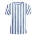 thumbnail image 4 of GDREDA T-Shirt Graphique à Manches Courtes Rayé pour Garçons, Coloré, Confortable et Décontracté, pour Enfants, Bleu Clair, 90, 4 of 4