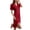 Red, variant on Timegard Pajamas Dress for Women Lace Short Sleeve V Neck Long Nightgowns Casual Comfy Solid Color Sleepwear
