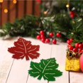 thumbnail image 2 of Maoww 4Pcs Christmas Maple Leaf Coasters Thanksgiving Maple Leaf Placemetns for Home Kitchen Dinning Room Holiday Table Decoration, 2 of 6