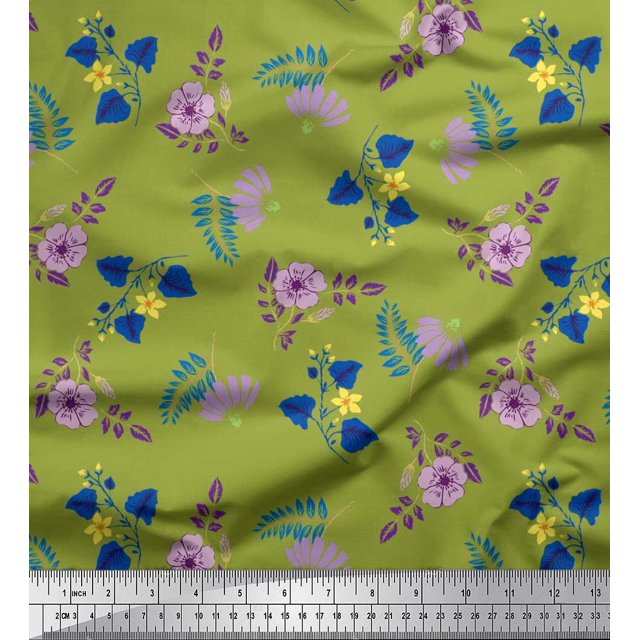 Soimoi Orange polyester Crepe Fabric Diamond Geometric Fabric Prints By Yard 42 Inch Wide