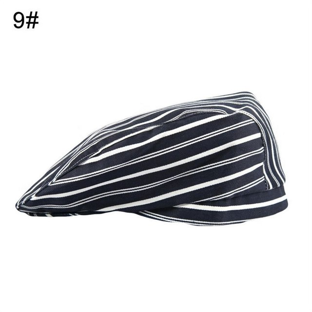Chef Hat Unisex Beret Geometric Pattern Duck Mouth Style Men Women Pure Color Short Brim Chef Hat for Baker