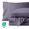 thumbnail image 4 of Bare Home Washed Sheet Set - Premium 1800 Collection - Deep Pocket - 4 Piece - King, Dusty Purple, 4 of 6