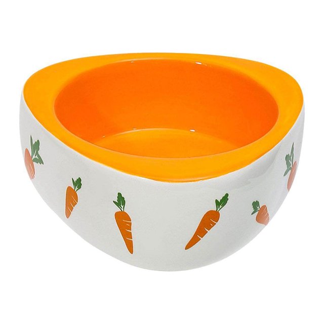 fastboy Non Slip Rabbit Feeder Bowl Feeding Basin for Hedgehog Gerbils Puppy Kitten 11cmx4.5cm Triangle