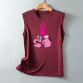 thumbnail image 4 of TIMIFIS Breast Cancer Ribbon Women's Racerback Tank Casual Sleeveless Printed Ladies Round Neck Blouses Tops T-Shirt - Fall/Winter, 4 of 5