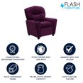 thumbnail image 4 of Contemporary Purple Microfiber Kids Recliner with Cup Holder, 4 of 9
