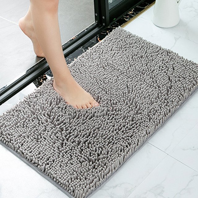 mmirethe Polyester Soft Chenille Rug - Prompt And Strong Absorption No Shedding Soft Texture Absorbent Yellow Green 40cm*60cm 1Set