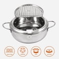 thumbnail image 1 of JMYHOAM Kitchen Gadgets Deeps Fryer Pot Tempura Frying Pot with Lid 304 Stainless Steel with Temperature Control and Oil Drip Drainer Rack for Kitchen French Fries Home and Kitchen on Clearance, 1 of 7