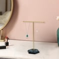 thumbnail image 1 of Modern Jewelry Stand - T-Shape Metal Display Rack With Wood Base For Your Organizing Necklaces Bracelets And Earrings, Czzoypi Modern Jewelry Stand - T-Shape, 1 of 7
