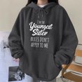 thumbnail image 2 of Penkiiy Chandails à Capuchon pour Femmes Femmes Mode Décontractée Imprimé à Capuche Manches Longues Col Rond T-Shirt Haut Gris Vêtements Y2K, 2 of 5