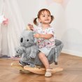 thumbnail image 2 of Qaba Jouet en Peluche Cheval à Bascule en Forme de Koala avec Poupée Gantée Sons Réalistes pour Enfant 18-36 Mois Gris, 2 of 9