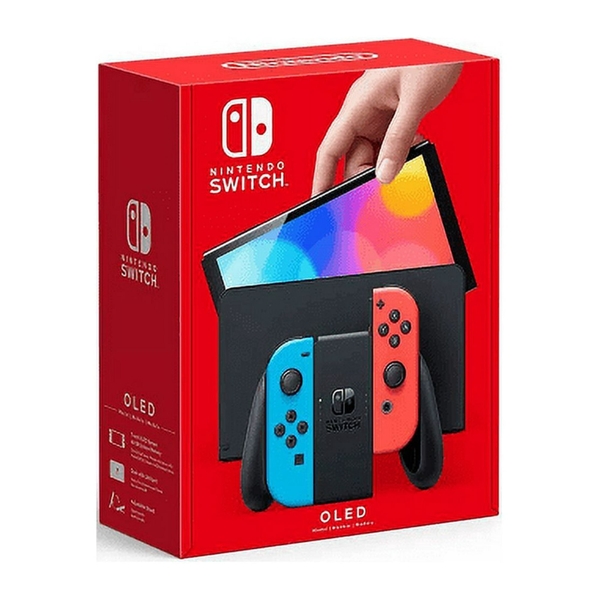 Restored Nintendo Switch™ – OLED Model w/ Neon Red & Neon Blue Joy-Con™ (Refurbished)