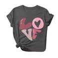 thumbnail image 1 of Diufon Hauts de la Saint-Valentin pour Femmes Décontracté Tendance Manches Courtes Col Rond Chemisier Imprimé Graphique Mignon, 1 of 3