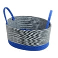 thumbnail image 1 of Woven Storage Basket for Desktop Organizing – Cotton Thread, 11.81 in x 7.87 in x 3.94 in, Purple/Red/Green/Blue/Pink, 1 of 7