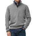 thumbnail image 1 of Migroa Essential Men's Quarter-Zip Sweatshirt -Solid Color Stand-Up Collar Design, Multiple Color Options, Premium Casual Wear Under $20, Grey S, 1 of 4