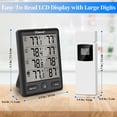 thumbnail image 4 of Geevon Indoor Outdoor Thermometer Wireless with 3 Remote Sensors, Digital Hygrometer Thermometer Temperature Humidity Monitor with Comfort Indicator, Temp Alarm, 60M/200FT Range for Home(Black), 4 of 8
