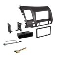 thumbnail image 1 of Dark Metallic Double DIN Dash Kit for 2006-2011 Civic with Antenna Adapter & Harness, Compatible with All Trim Levels, 1 of 1