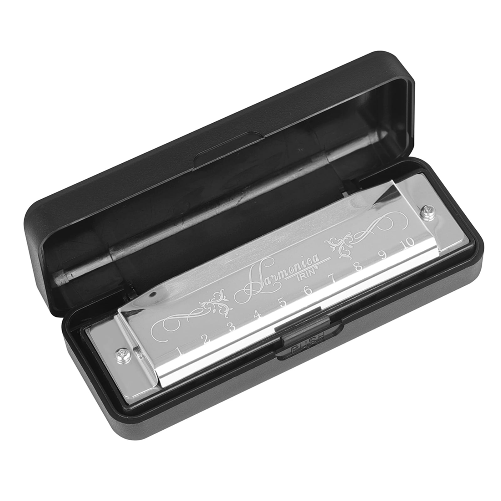 IRIN Harmonica à 10 Trous Tonalité Do 20 Tons Cadeau Musical avec Étui de Rangement pour Étudiant Débutant