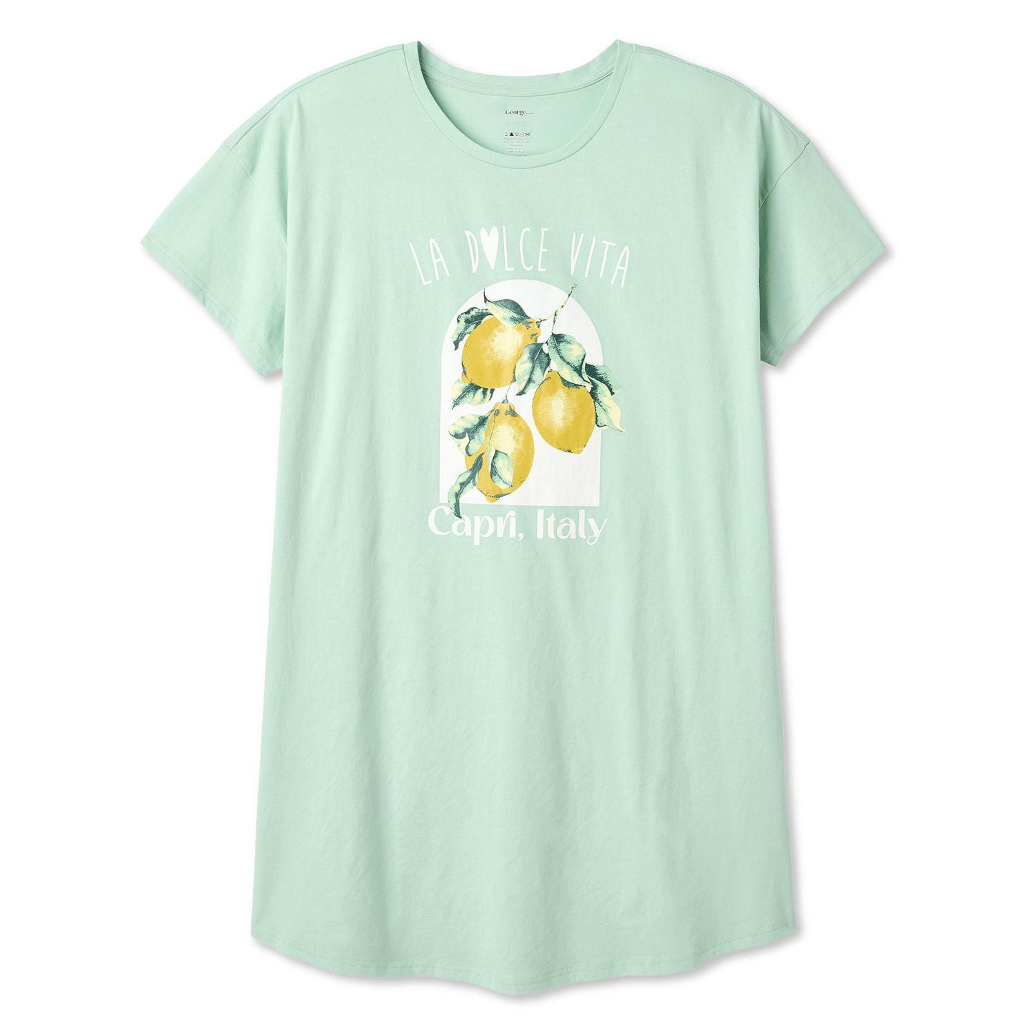 Chemise de nuit à encolure ras du cou George Plus pour femmes